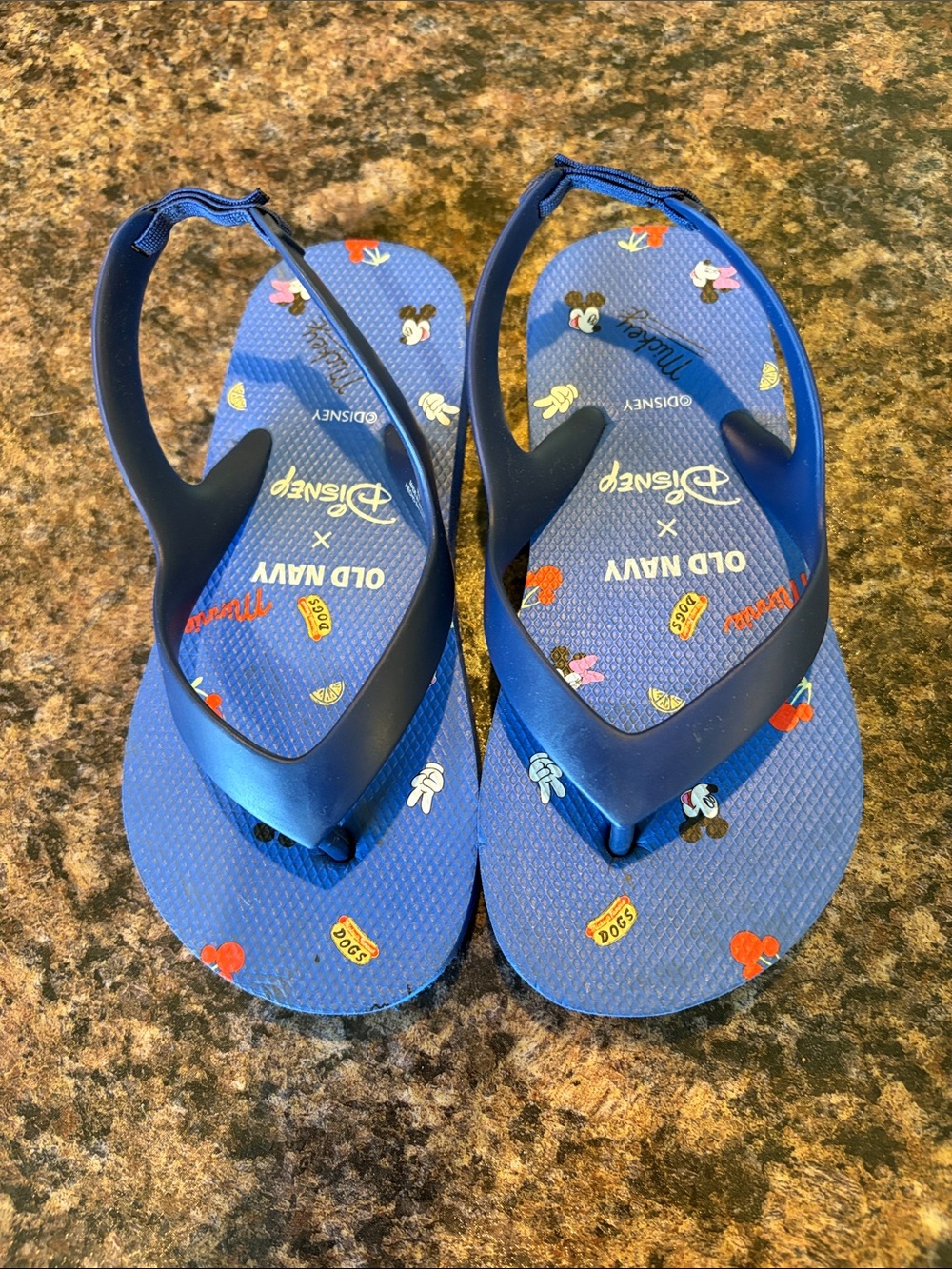 Disney Blue Mickey & Character Kids Flip Flop Sandals